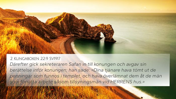 2 Kungaboken 22:9 SV1917 4K Wallpaper - Därefter gick sekreteraren Safan in till - 4K Wallpaper Bible Verse