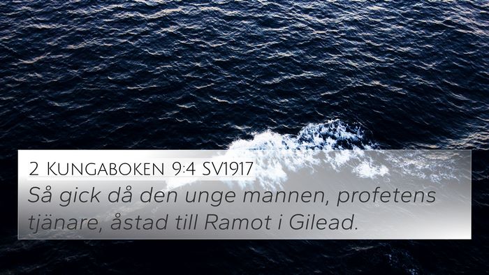2 Kungaboken 9:4 SV1917 4K Wallpaper - Så gick då den unge mannen, profetens tjänare, - 4K Wallpaper Bible Verse