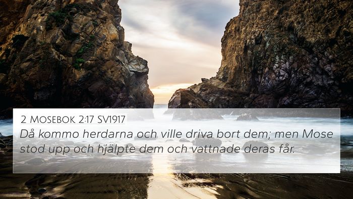 2 Mosebok 2:17 SV1917 4K Wallpaper - Då kommo herdarna och ville driva bort dem; men - 4K Wallpaper Bible Verse