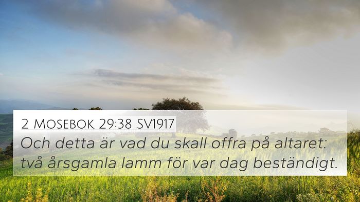 2 Mosebok 29:38 SV1917 Bible Verse Image