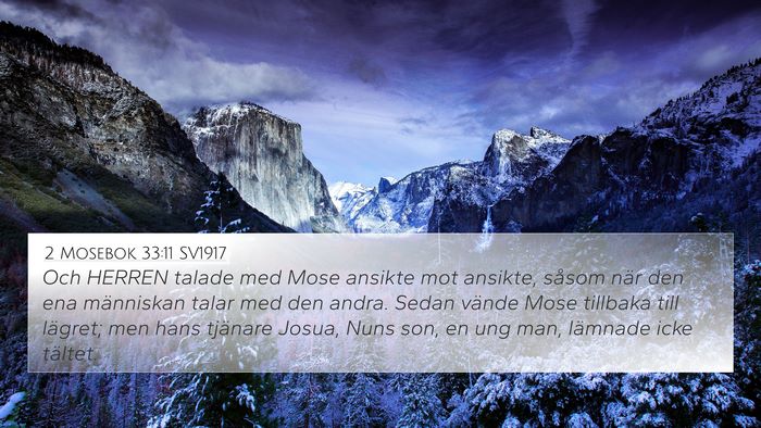 2 Mosebok 33:11 SV1917 Bible Verse Image