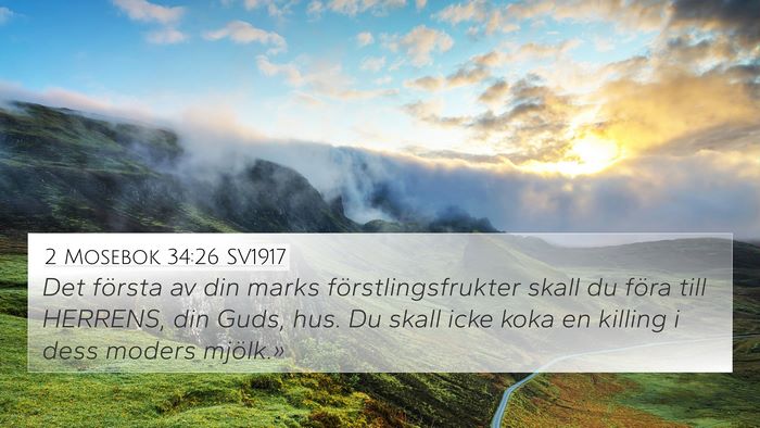 2 Mosebok 34:26 SV1917 Bible Verse Image