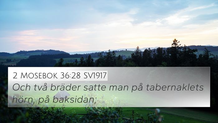 2 Mosebok 36:28 SV1917 4K Wallpaper - Och två bräder satte man på tabernaklets - 4K Wallpaper Bible Verse