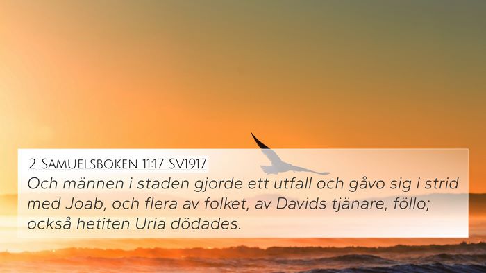 2 Samuelsboken 11:17 SV1917 4K Wallpaper - Och männen i staden gjorde ett utfall och gåvo - 4K Wallpaper Bible Verse