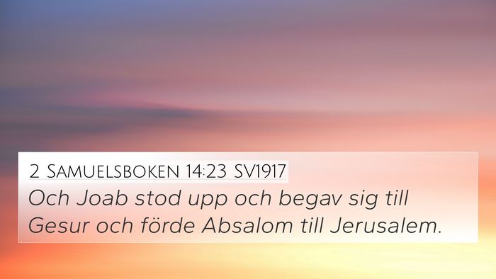2 Samuelsboken 14:23 SV1917 Bible Verse Image