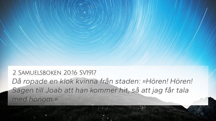 2 Samuelsboken 20:16 SV1917 Bible Verse Image