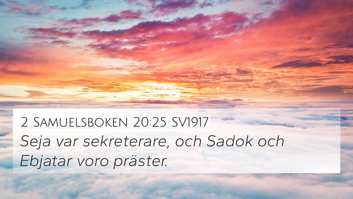 2 Samuelsboken 20:25 SV1917 Bible Verse Image