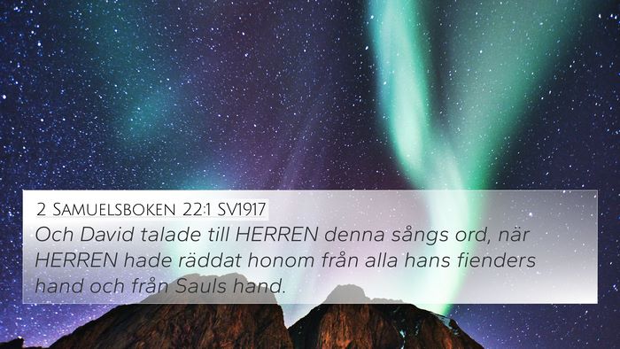2 Samuelsboken 22:1 SV1917 Bible Verse Image