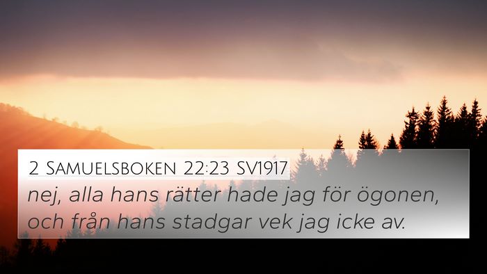2 Samuelsboken 22:23 SV1917 4K Wallpaper - nej, alla hans rätter hade jag för ögonen, och - 4K Wallpaper Bible Verse
