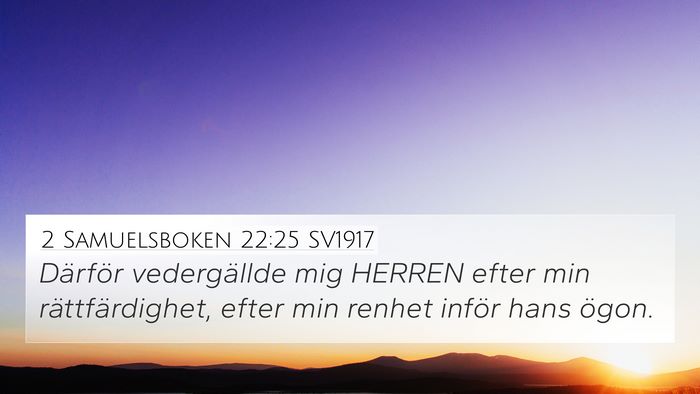 2 Samuelsboken 22:25 SV1917 Bible Verse Image