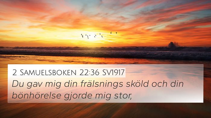 2 Samuelsboken 22:36 SV1917 4K Wallpaper - Du gav mig din frälsnings sköld och din - 4K Wallpaper Bible Verse