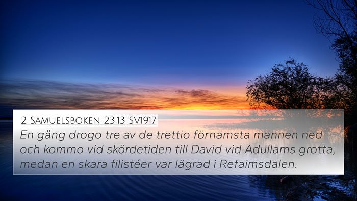 2 Samuelsboken 23:13 SV1917 Bible Verse Image