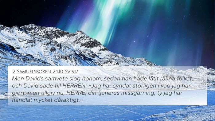 2 Samuelsboken 24:10 SV1917 Bible Verse Image