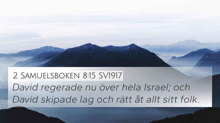 2 Samuelsboken 8:15 SV1917 Bible Verse Image
