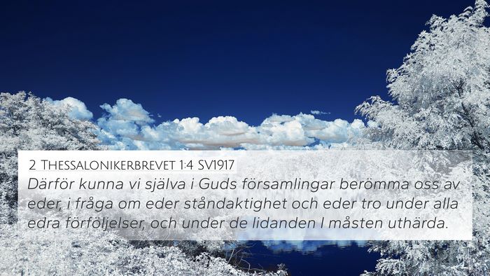 2 Thessalonikerbrevet 1:4 SV1917 Bible Verse Image