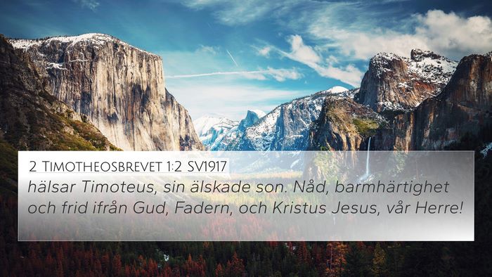 2 Timotheosbrevet 1:2 SV1917 Bible Verse Image