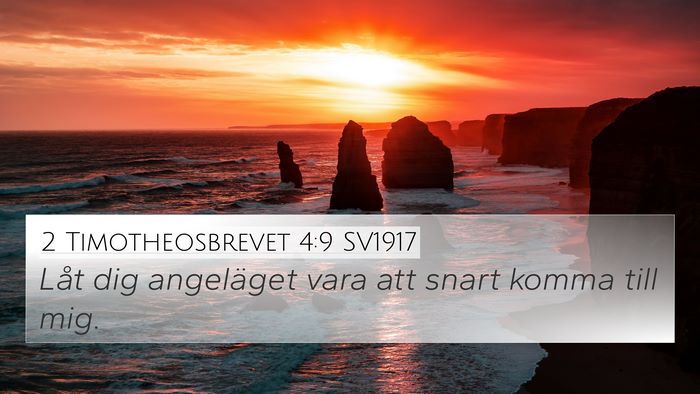 2 Timotheosbrevet 4:9 SV1917 4K Wallpaper - Låt dig angeläget vara att snart komma till - 4K Wallpaper Bible Verse