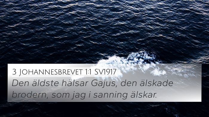3 Johannesbrevet 1:1 SV1917 4K Wallpaper - Den äldste hälsar Gajus, den älskade brodern, - 4K Wallpaper Bible Verse