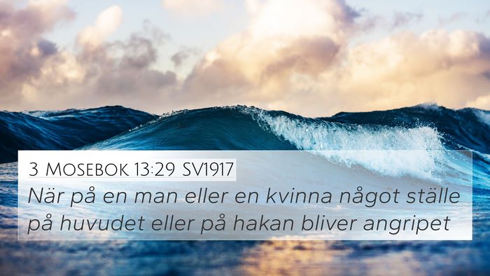 3 Mosebok 13:29 SV1917 4K Wallpaper - När på en man eller en kvinna något ställe - 4K Wallpaper Bible Verse