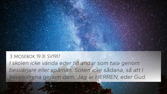 3 Mosebok 19:31 SV1917 Bible Verse Image