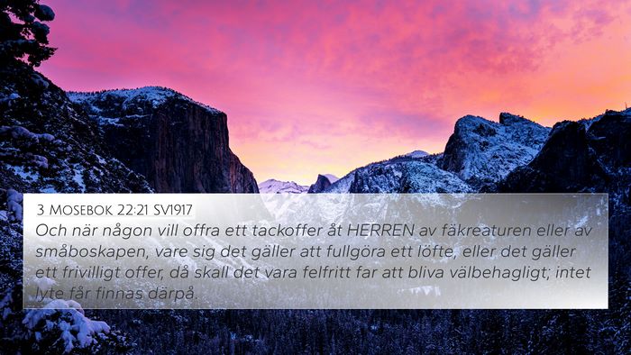 3 Mosebok 22:21 SV1917 Bible Verse Image