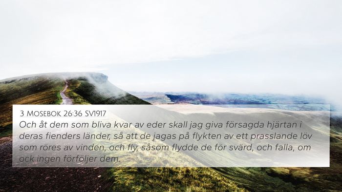 3 Mosebok 26:36 SV1917 Bible Verse Image