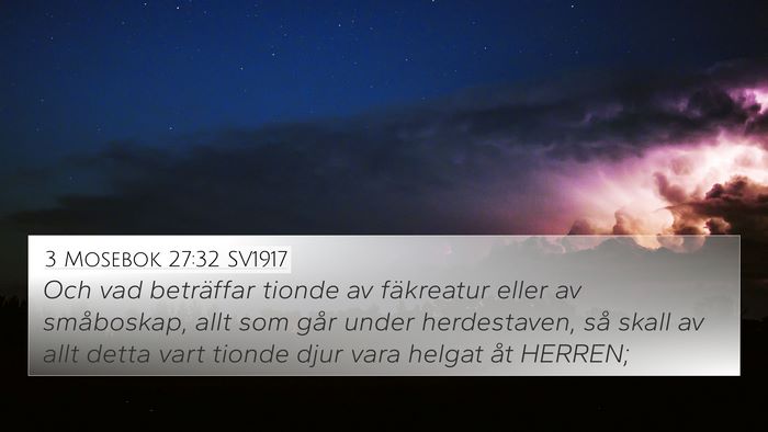 3 Mosebok 27:32 SV1917 Bible Verse Image