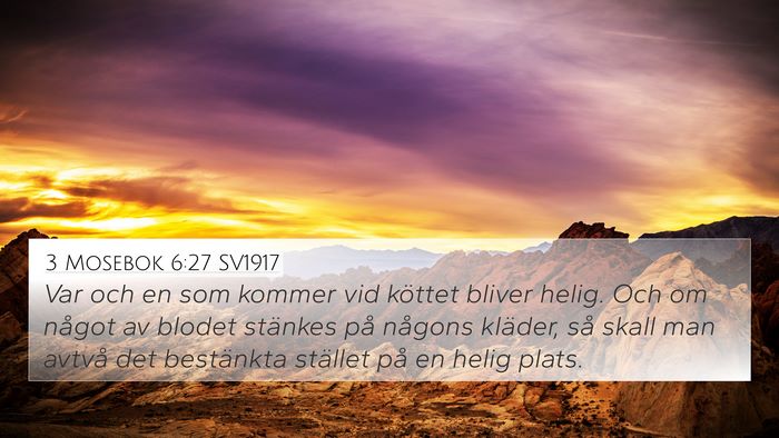3 Mosebok 6:27 SV1917 4K Wallpaper - Var och en som kommer vid köttet bliver helig. - 4K Wallpaper Bible Verse