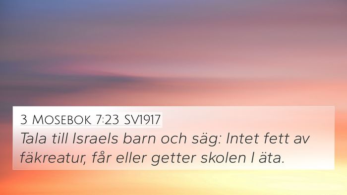 3 Mosebok 7:23 SV1917 Bible Verse Image