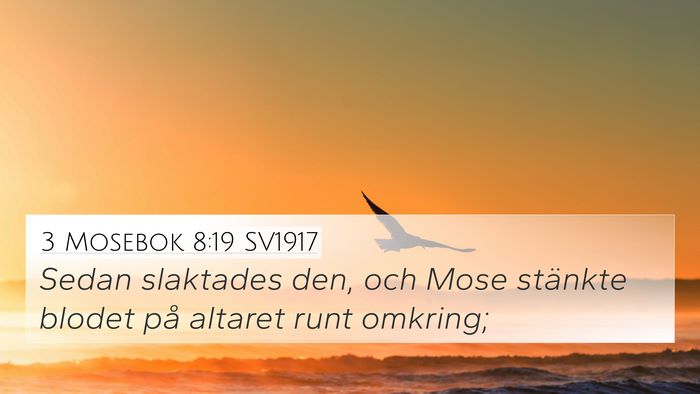 3 Mosebok 8:19 SV1917 4K Wallpaper - Sedan slaktades den, och Mose stänkte blodet på - 4K Wallpaper Bible Verse