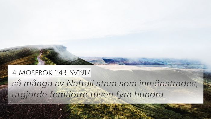 4 Mosebok 1:43 SV1917 4K Wallpaper - så många av Naftali stam som inmönstrades, - 4K Wallpaper Bible Verse