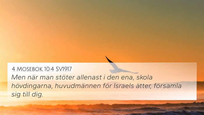 4 Mosebok 10:4 SV1917 4K Wallpaper - Men när man stöter allenast i den ena, skola - 4K Wallpaper Bible Verse