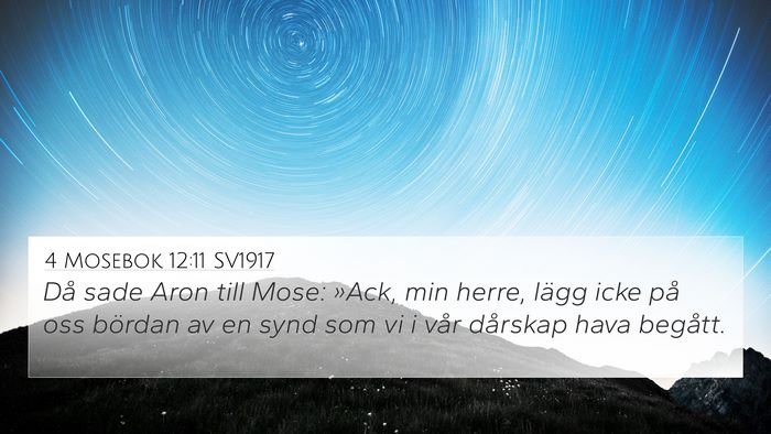 4 Mosebok 12:11 SV1917 Bible Verse Image