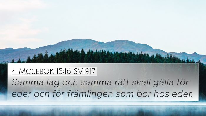 4 Mosebok 15:16 SV1917 Bible Verse Image