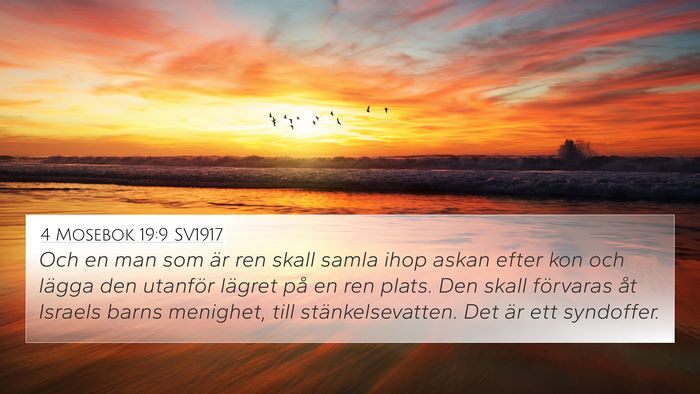 4 Mosebok 19:9 SV1917 Bible Verse Image