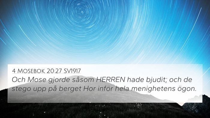 4 Mosebok 20:27 SV1917 4K Wallpaper - Och Mose gjorde såsom HERREN hade bjudit; och de - 4K Wallpaper Bible Verse