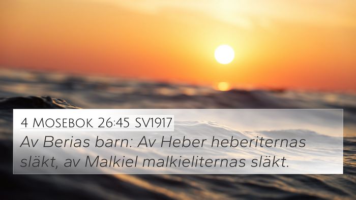4 Mosebok 26:45 SV1917 4K Wallpaper - Av Berias barn: Av Heber heberiternas släkt, av - 4K Wallpaper Bible Verse