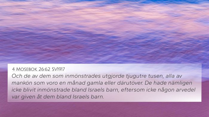 4 Mosebok 26:62 SV1917 4K Wallpaper - Och de av dem som inmönstrades utgjorde tjugutre - 4K Wallpaper Bible Verse