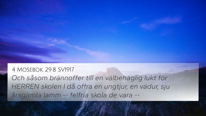 4 Mosebok 29:8 SV1917 Bible Verse Image
