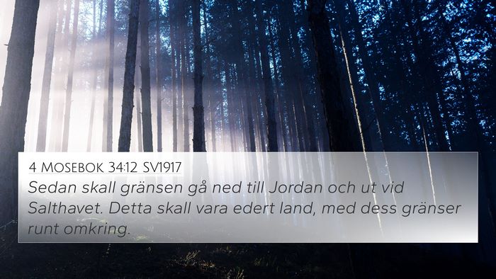 4 Mosebok 34:12 SV1917 4K Wallpaper - Sedan skall gränsen gå ned till Jordan och ut - 4K Wallpaper Bible Verse