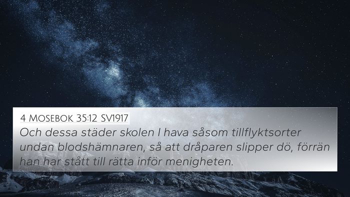 4 Mosebok 35:12 SV1917 Bible Verse Image