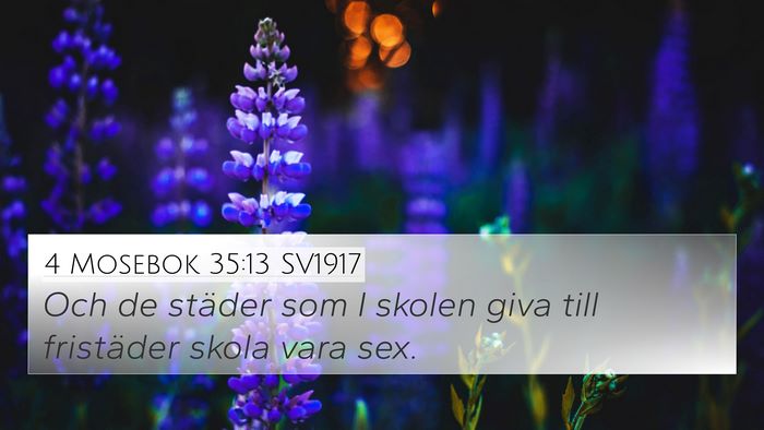 4 Mosebok 35:13 SV1917 4K Wallpaper - Och de städer som I skolen giva till fristäder - 4K Wallpaper Bible Verse
