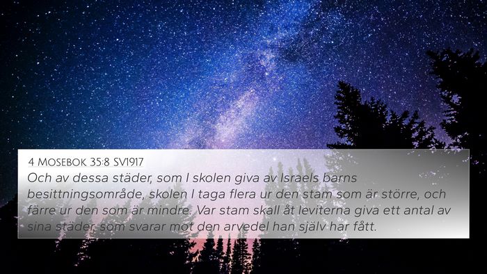 4 Mosebok 35:8 SV1917 4K Wallpaper - Och av dessa städer, som I skolen giva av - 4K Wallpaper Bible Verse
