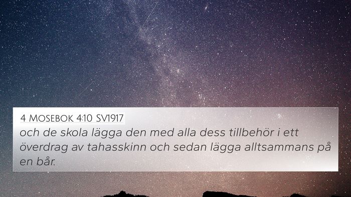 4 Mosebok 4:10 SV1917 4K Wallpaper - och de skola lägga den med alla dess tillbehör - 4K Wallpaper Bible Verse