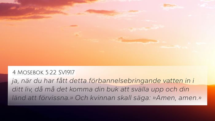 4 Mosebok 5:22 SV1917 4K Wallpaper - ja, när du har fått detta förbannelsebringande - 4K Wallpaper Bible Verse