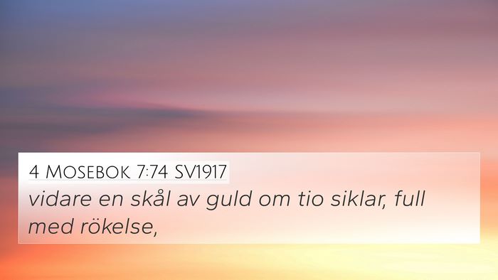 4 Mosebok 7:74 SV1917 4K Wallpaper - vidare en skål av guld om tio siklar, full med - 4K Wallpaper Bible Verse
