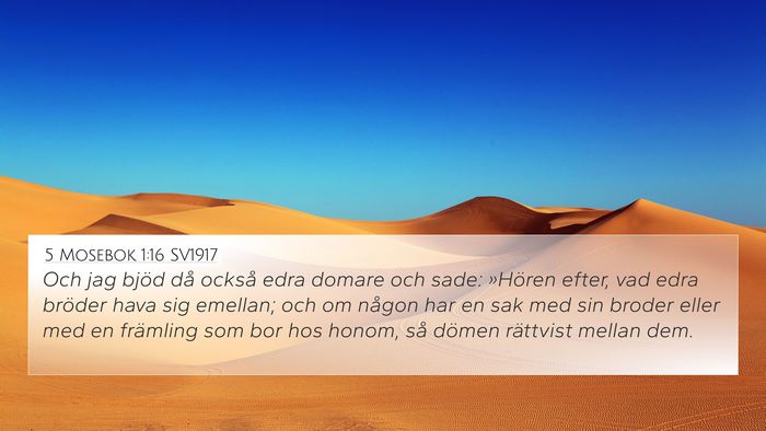 5 Mosebok 1:16 SV1917 4K Wallpaper - Och jag bjöd då också edra domare och sade: - 4K Wallpaper Bible Verse