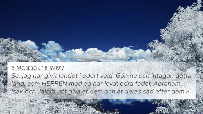 5 Mosebok 1:8 SV1917 4K Wallpaper - Se, jag har givit landet i edert våld. Gån nu - 4K Wallpaper Bible Verse