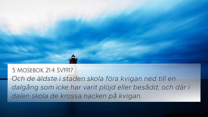 5 Mosebok 21:4 SV1917 4K Wallpaper - Och de äldste i staden skola föra kvigan ned - 4K Wallpaper Bible Verse