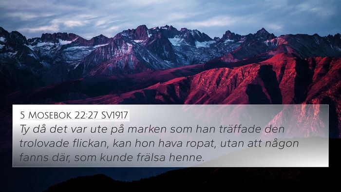 5 Mosebok 22:27 SV1917 4K Wallpaper - Ty då det var ute på marken som han träffade - 4K Wallpaper Bible Verse